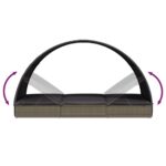vidaXL Lehátko s okrúhlou strechou sivé 211x57x140 cm polyratan – Obrázok 9