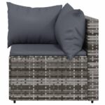 vidaXL 4-dielna záhradná sedacia súprava a vankúše polyratan sivá – Obrázok 5