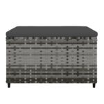 vidaXL Záhradné taburetky s podložkami 2 ks sivé polyratan – Obrázok 4