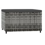 vidaXL Záhradné taburetky s podložkami 2 ks sivé polyratan – Obrázok 6