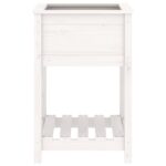 vidaXL Kvetináč s policou biely 54x54x81 cm masívna borovica – Obrázok 5