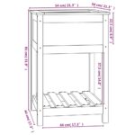 vidaXL Kvetináč s policou biely 54x54x81 cm masívna borovica – Obrázok 8