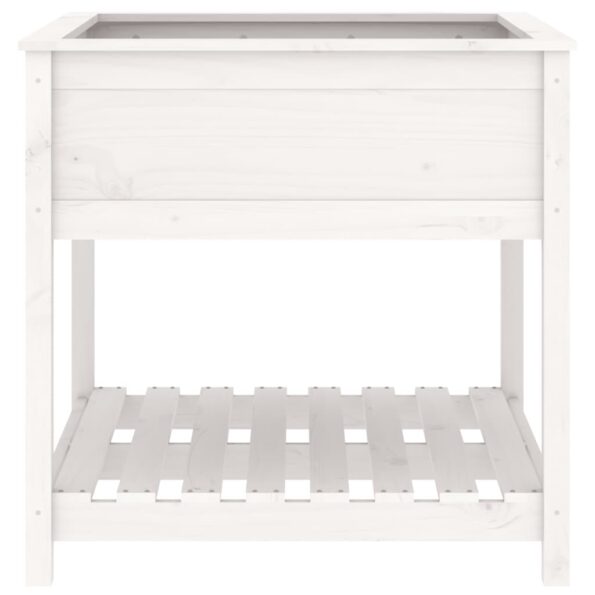 vidaXL Kvetináč s policou biely 82,5x82,5x81 cm masívna borovica – Obrázok 5