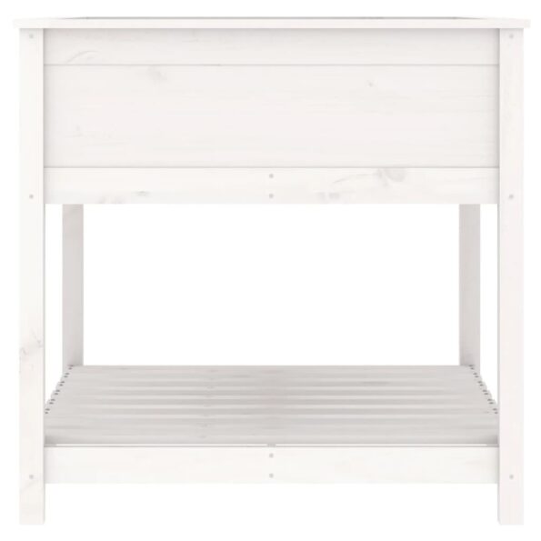 vidaXL Kvetináč s policou biely 82,5x82,5x81 cm masívna borovica – Obrázok 6