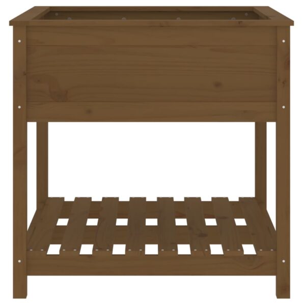 vidaXL Kvetináč s policou medovohnedý 82,5x82,5x81 cm masívna borovica – Obrázok 5