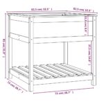 vidaXL Kvetináč s policou medovohnedý 82,5x82,5x81 cm masívna borovica – Obrázok 8