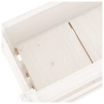 vidaXL Kvetináč biely 112x25x104,5 cm borovicový masív – Obrázok 7