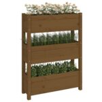 vidaXL Kvetináč medovo-hnedý 77x25x104,5 cm borovicový masív – Obrázok 4