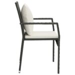 vidaXL Záhradné stoličky s podložkami 2 ks polyratan čierne – Obrázok 6