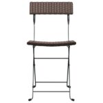 vidaXL Skladacie bistro stoličky 2 ks hnedé polyratan a oceľ – Obrázok 4