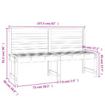 vidaXL Záhradná lavica čierna 157,5 cm masívna borovica – Obrázok 7