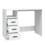 vidaXL Stolík so zásuvkami biely 102x50x76 cm spracované drevo – Obrázok 5