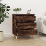 vidaXL Komoda dymový dub 60x35x70 cm spracované drevo – Obrázok 3