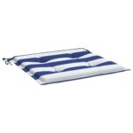 vidaXL Podložky na stoličku 6 ks modro-biele pruhy 50x50x4cm látka – Obrázok 4