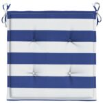 vidaXL Podložky na stoličku 6 ks modro-biele pruhy 50x50x4cm látka – Obrázok 5