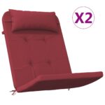 vidaXL Podušky na stoličky Adirondack 2 ks vínové oxfordská látka – Obrázok 2