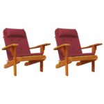 vidaXL Podušky na stoličky Adirondack 2 ks vínové oxfordská látka – Obrázok 4