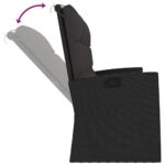 vidaXL Sklápacia záhradná lavička s vankúšmi čierna 173 cm polyratan – Obrázok 6