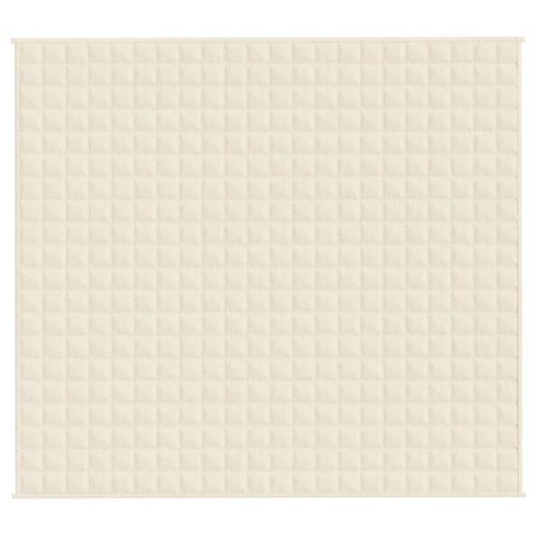 vidaXL Záťažová prikrývka bledokrémová 200x220 cm 13 kg látka – Obrázok 2