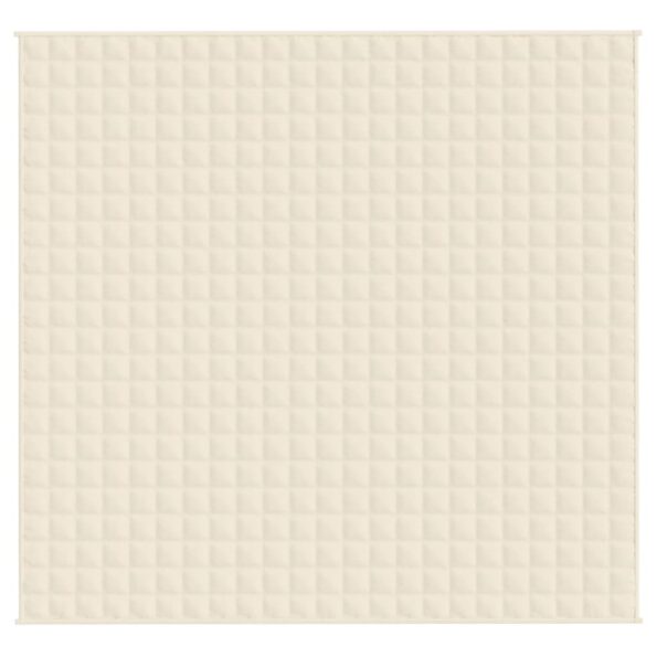 vidaXL Záťažová prikrývka bledokrémová 220x240 cm 11 kg látka – Obrázok 2