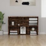 vidaXL Knižnica/komoda dymový dub 50x25x80 cm spracované drevo – Obrázok 3