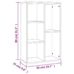 vidaXL Knižnica/komoda dymový dub 50x25x80 cm spracované drevo – Obrázok 12