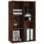 vidaXL Knižnica/komoda dymový dub 50x25x80 cm spracované drevo – Obrázok 4