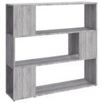 vidaXL Knižnica/deliaca stena sivá sonoma 100x24x94 cm – Obrázok 2