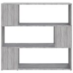 vidaXL Knižnica/deliaca stena sivá sonoma 100x24x94 cm – Obrázok 5