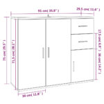 vidaXL Komoda betónovo sivá 91x29,5x75 cm spracované drevo – Obrázok 11