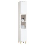 vidaXL Skrinka do kúpeľne biela 30x30x190 cm spracované drevo – Obrázok 4