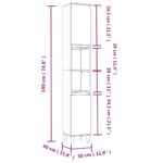 vidaXL Skrinka do kúpeľne biela 30x30x190 cm spracované drevo – Obrázok 11