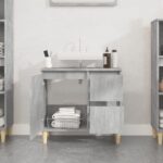 vidaXL Skrinka do kúpeľne betónová sivá 65x33x60 cm kompozitné drevo – Obrázok 3