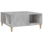 vidaXL Konferenčný stolík betónový sivý 80x80x36,5 cm spracované drevo – Obrázok 2