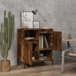 vidaXL Komoda dymový dub 60x35x70 cm spracované drevo – Obrázok 3