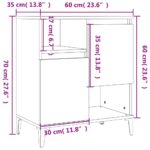 vidaXL Komoda dymový dub 60x35x70 cm spracované drevo – Obrázok 10
