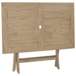 vidaXL Skladací záhradný stôl sivý 120x70x75 cm tíkový masív – Obrázok 5