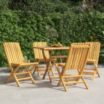 vidaXL Skladacie záhradné stoličky 4 ks 47x47x89 tíkový masív