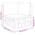 vidaXL 3-dielna záhradná sedacia súprava krémovobiele vankúše bambus – Obrázok 6