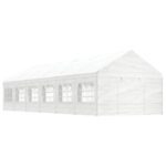 vidaXL Altánok so strechou, biely 13,38x4,08x3,22 m, polyetylén