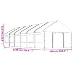 vidaXL Altánok so strechou, biely 13,38x4,08x3,22 m, polyetylén – Obrázok 7