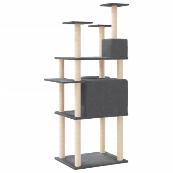 VXL8720845766696_g_en_hd_3.jpg vidaXL Škrabadlo pre mačky so sisalovými stĺpikmi tmavosivé 166 cm – Obrázok 5