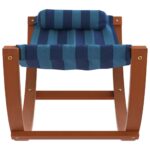 vidaXL Hojdacia sieť pre deti modrá pruhpruhovaná látková – Obrázok 3