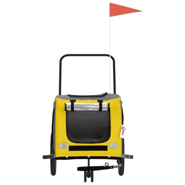 vidaXL Cyklovozík pre zvieratá, žtlo sivý, oxfordská látka, železo – Obrázok 4