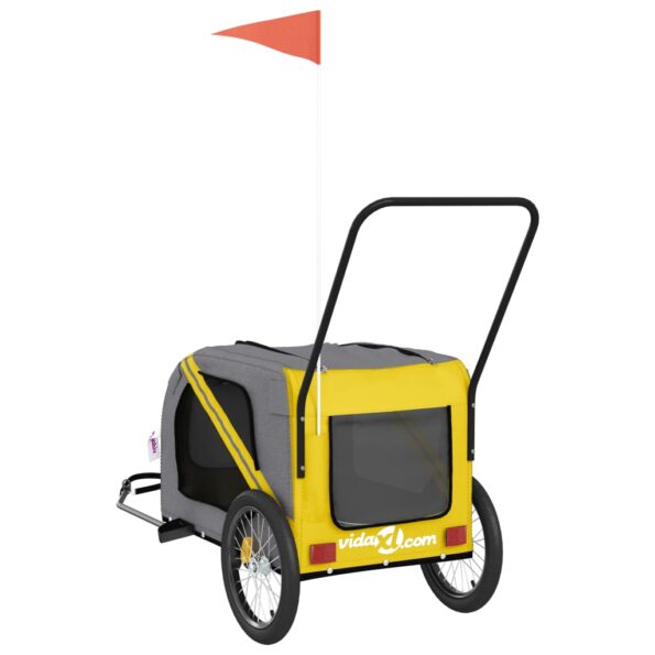 vidaXL Cyklovozík pre zvieratá, žtlo sivý, oxfordská látka, železo – Obrázok 8