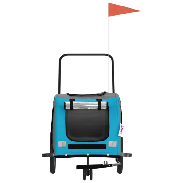 vidaXL Cyklovozík pre zvieratá, modro sivý, oxfordská látka, železo – Obrázok 4