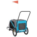 vidaXL Cyklovozík pre zvieratá, modro sivý, oxfordská látka, železo – Obrázok 8