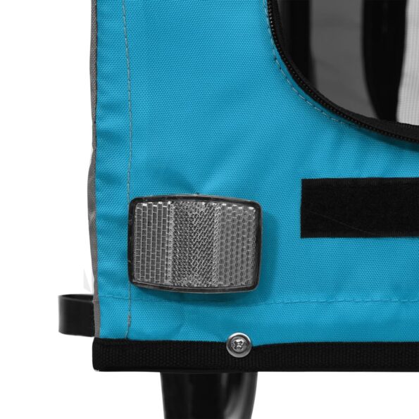 vidaXL Cyklovozík pre zvieratá, modro sivý, oxfordská látka, železo – Obrázok 11