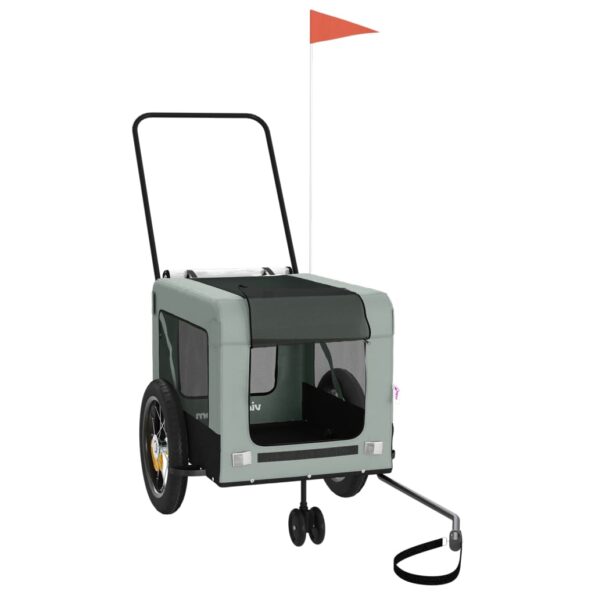 vidaXL Cyklovozík pre zvieratá, sivo čierny, oxfordská látka, železo – Obrázok 2