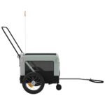 vidaXL Cyklovozík pre zvieratá, sivo čierny, oxfordská látka, železo – Obrázok 7